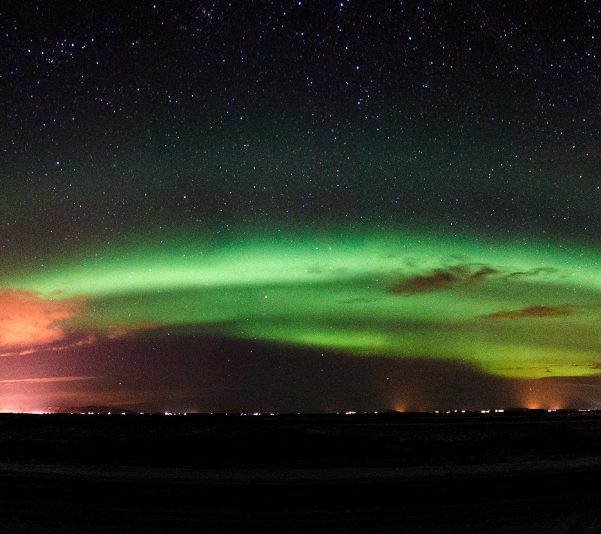 Aurora Borealis Panorama from Iceland and reason why you should travel to Iceland