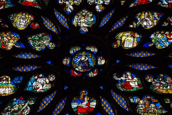 Saint Chapelle stainged glass windows Paris landmarks